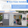 Garden Shed 10x10FT Steel Apex Tool Equipment Organize W/Window Door Grey