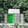 Double Wheelie Bin Store Poly Rattan Garden Outdoor Garbage Storage Shed Dustbin