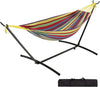 Double Hammock with Steel Stand, 350 lb Capacity, Portable In/Outdoor Carry Bag