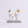 Space Themed Astronaut Home Decor Weighted Bookends Set / Stationary Pen Holders