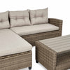 Garden Furniture Set London Rattan Corner Sofa Table Chairs Beige UK Stock