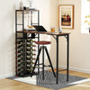 Table Dining Metal Coffee Bar with Glass Racks-Brown
