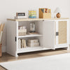 Wooden Sideboard Buffet Storage Cabinet Kitchen Cupboard with 4 Rattan Doors