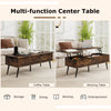 Lift Top Coffee Table Modern Center Table w/Storage Compartments-Brown