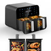 Air Fryer 9L Dual Basket 8 Program for Oil Free & Low Fat Healthy Cooking 2400W