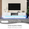 TV Stand Cabinet Unit White 160cm With 16 Color RGB LED Lights High Gloss Front