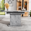 Extendable Dining Table with Storage Space-Saving Kitchen Table 110-130 cm Grey