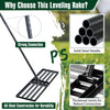 Lawn Leveling Rake 100cm x 25cm Level Lawn Tool with 79" Steel Extended Handle