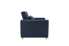 Sofa Bed Pull Out 2-Seater Double Linen Blend Metal Frame Guest Bed | Navy Blue