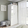 2-Door Wardrobe w/ Adjustable Shelf 3 Drawers Mirror Home Storage, 180cm, White