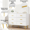 6 Drawer Dresser Modern Wooden Dresser with Gold Handle Chest of Drawers Storage