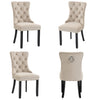 Plush Velvet Dining Chairs with Knocker 1 2 4 6 Black Grey Beige Stud Detailing