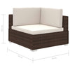 Outdoor Lounge Set 24 Pieces Poly Rattan Garden Sofa Seat Brown/Black