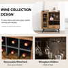 Industrial Storage Cabinet Wooden Cupboard Buffet Sideboard W/ Wine Glass Holder
