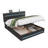 5FT KING OTTOMAN UPHOLSTERED BED FRAME WITH HYDRAULIC STORAGE & RGB LED LIGHT