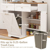 Tilt Out Trash Can Cabinet with Outlets and 2 Drawers