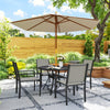 5 Piece Garden Furniture Set, Outdoor Dining Set w/ 4 Stackable Chairs Dark Grey