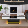 LED Extendable Coffee Table Wooden 2 Hidden Storage Modern Living Room Hzxoerrrx