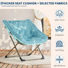 Folding Saucer Foldable Moon Chair Camping Outdoor Soft Padded Seat No Assembly