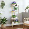 4 Tier Bookshelf, Gold Narrow Bookshelf Small Bookshelf With Open Display Shelf