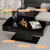 High Gloss Coffee Table with LED Light Living Room Cocktail Sofa Center Table