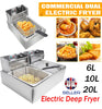 6L/10L/20L Commercial Electric Deep Fat Fryer Chip Single Twin Tank Frying Pan