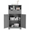 Bathroom Floor Cabinet Wooden Storage Cupboard with Adjustable Shelf & Doors