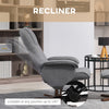 Linen-feel Fabric Recliner Chair with Ottoman and 360° Swivel, Grey