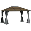 Heavy Duty Gazebo Metal 4 x 3m Outdoor Garden Shelter Hard Top Roof Patio Canopy