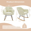 Nursery Rocking Chair Upholstered Rocker Chair Padded Armchair High Backrest NEW