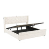 King Bed Storage Bed Frame w/ Diamond Tufted Headboard, USB-C Charging, Beige
