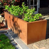 Corten Steel Rectangle Cube Planter Garden Plants Pot In & Outdoor Trough Tub UK