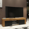 130cm TV Unit Oak Matt Body | Black Matt Doors Cabinet | Modern Storage Unit