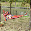 Cotton Hammock Soft Portable Swing Chair w/ Headrest & Side Pocket