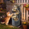 Garden Water Feature, Outdoor Water Fountain with LED Lights and Pump