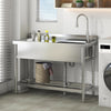 Commercial Stainless Steel Kitchen Sink Single Bowl Wash Basins Drainer Unit UK
