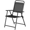 Folding Garden Chairs Set of 4 Garden Dining Chairs, Slatted Seat, Black