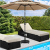 Wheeled 25kg Self-weight Patio Umbrella Base, Heavy-Duty Resin Base Stand Black