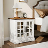 24" Nightstand w/Charging Station,Bedside Cabinet w/Adjustable Shelf,for Bedroom