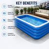 Inflatable Swimming Pool Foldable Portable Family Garden Paddling Pool PVC