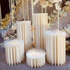 Folding Paper Cylinder Plinth Flower Pedestal Wedding Centerpiece Cake Stand DIY