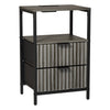 Modern 2 Drawers Bedside Table with Power Supply Nightstand Bedroom Furniture UK