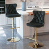 Velvet Swivel Bar Stools Set of 2 Swivel Kitchen Barstools Bar Chairs Grey Black