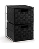 2 Drawer Woven Strap Storage Cabinet for Bedroom, Bathroom - 4 colours