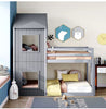 Bunk Beds Cabin Canopy Wooden Bed Frame 3FT Single Kids Children High Sleeper