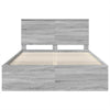 Bed Frame Grey Sonoma 160 x 200 cm Solid Pine Wood