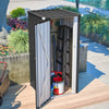 BIRCHTREE Garden Shed Pent Roof 2.6X2.9FT Metal Outdoor Storage Cabinet Anthraci