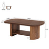 Oval Coffee Table, 2-Tier Modern Coffee Table Accent Center Table with Storage