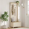 Cream Coat Stand with Shoe Storage, Hallway Unit & Storage Bench,