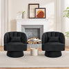 360° Swivel Accent Chair Upholstered Barrel Chair w/Striped Backrest Living Room